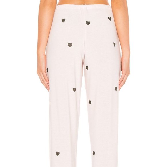 Chaser Tiny  Black Hearts Jogger Pant Light Pink - Picture 2 of 5